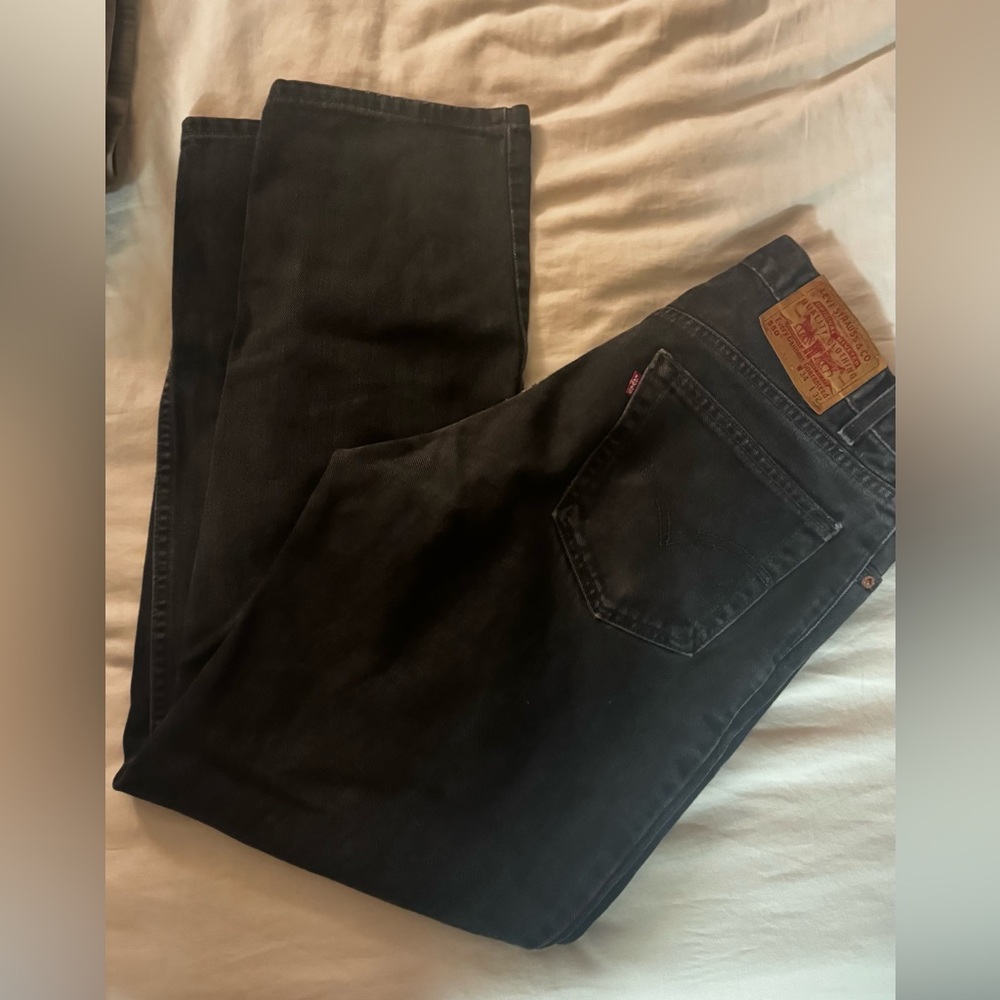 Levi's Men's Dark Black Straight Jeans